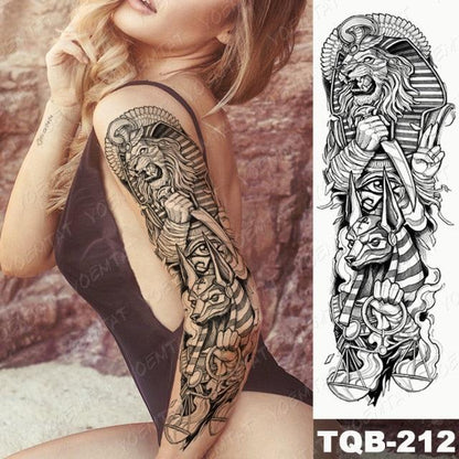 Full Women Man Realistic Waterproof Temporary Tattoo Tiger Stickers Luxury Big Design For Arm Thigh