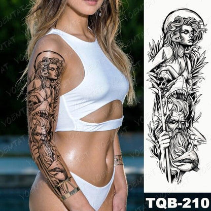 Full Women Man Realistic Waterproof Temporary Tattoo Tiger Stickers Luxury Big Design For Arm Thigh