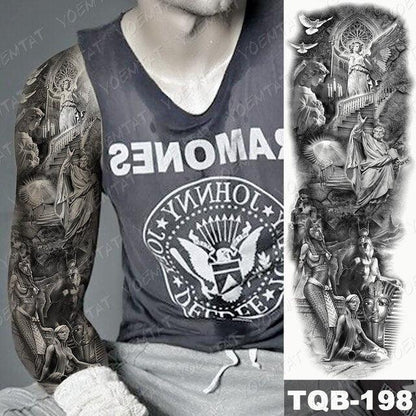 Full Women Man Realistic Waterproof Temporary Tattoo Tiger Stickers Luxury Big Design For Arm Thigh