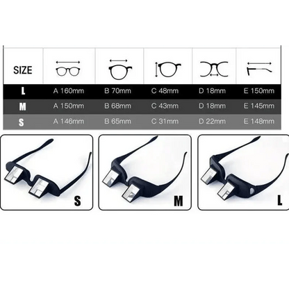 Funny Black Lazy Periscope Horizontal Reading TV Lightweight Sit View Glasses Lie Down Unisex Wide Use Glasses