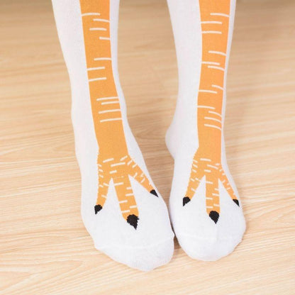 Funny Chicken Long Socks Fashion Cotton Funny 3D Unisex Over Knee High Socks Halloween Christmas Cartoon Gift Socks Fun Thigh Highs Chicken Legs Socks For Men And Women