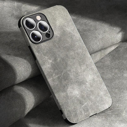 Genuine Vintage Brown Leather Case for iPhone  Luxury PU Leather Case For iPhone 13 12 11 14 Pro Max Mini XR XS X 8 7 Plus SE Soft Silicon Shockproof Phone Cover