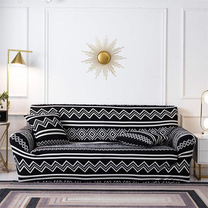 Geometric Sofa Covers Stretch Plaid Sofa Slipcovers for Living Room Elastic Sofa Cover Couch Armchair Cover Towel 1 2 3 4 Seater Slipcover For Sofas Loveseat Armchair Living Room Universal Furniture