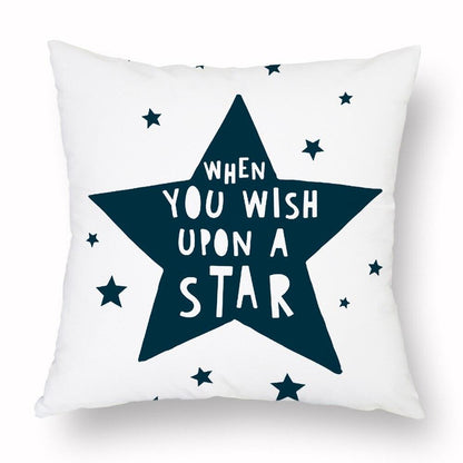 Geometry Cushion Cover Trees Cactus Bear Star Pattern Cushion Cover Pillowcase Cotton Pillow Sofa Throw White Printed Print Decorative Pillow Covers For Sofa Bed Sweet Home Decor Case 45x45CM