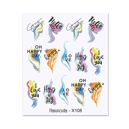 Geometry Line Stripe Nail Sticker Floral Butterfly Design Water Decals Slider Wraps Decoration Nail Art Accessories Water Transfer Nail Decals Sticker For Pretty Girl Self-Adhesive Nail Decals Designer Nail Stickers for Acrylic Decal Decoration