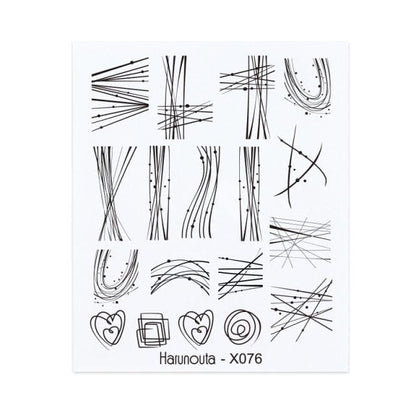 Geometry Line Stripe Nail Sticker Floral Butterfly Design Water Decals Slider Wraps Decoration Nail Art Accessories Water Transfer Nail Decals Sticker For Pretty Girl Self-Adhesive Nail Decals Designer Nail Stickers for Acrylic Decal Decoration