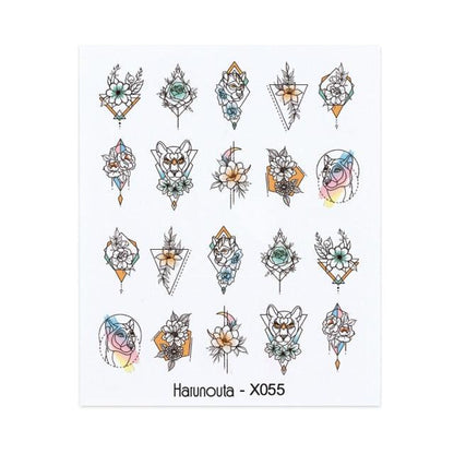 Geometry Line Stripe Nail Sticker Floral Butterfly Design Water Decals Slider Wraps Decoration Nail Art Accessories Water Transfer Nail Decals Sticker For Pretty Girl Self-Adhesive Nail Decals Designer Nail Stickers for Acrylic Decal Decoration