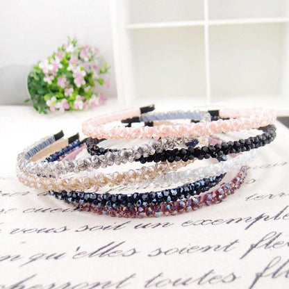 Girls Shiny Luxury Rhinestone Hair Band High Quality Diamond Pearls Hair Hoop Accessories for Women Crystal Headbands Ornaments