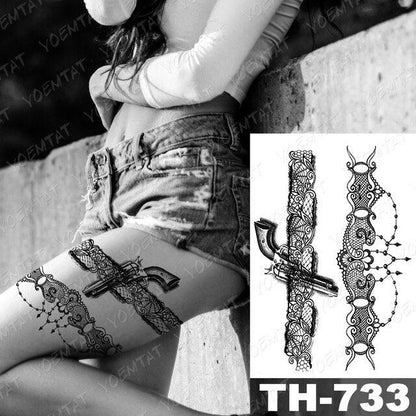 Gladiator Temporary Tattoo Sticker Flower Waterproof Big Modern Womens Mens Body Tattoo Luxury Design