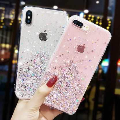 Glitter Luxury Soft Phone Case For iPhone 13 mini 12 Pro 11 ProMax For iPhone XR XS Max X 8 7 6s 6 Plus Back Cover Case Fashion Glitter Silicone Clear Shiny Sparkly Soft Flexible Shock-Absorbing Slim Protective Case