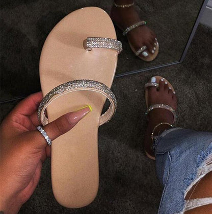 Glitter Slippers Women Summer Sandals Fashion Bling Candy Color Flip Flops Beach Diamond Flat Outdoor Sandals Slip On Sandals Slide Glitter Bling Casual Sandal Flat Open Toe Sparkle Slides
