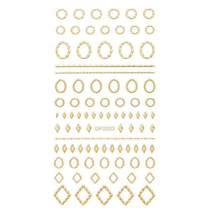 Gold 3D Nail Sticker Curve Stripe Lines Nails Stickers Gradient Adhesive Striping Tape Nail Foil Nail Art Stickers Decals Silver Strip Line Nail Decal Self-Adhesive 3D Wave Decal Decoration Metallic Curve Design Decoration for Women Girls