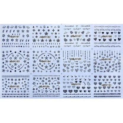 Gold Moon Star 3D Nail Stickers Ultra-thin Adhesive Decals Nail Art Decorations Stamping Manicure Nails Stickers Tool 3d Nail Decal Stickers Manicure Nail Art Decoration Accessories Holographic Old English Character Nail Self-Adhesive Sticker