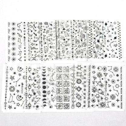 Gold Moon Star 3D Nail Stickers Ultra-thin Adhesive Decals Nail Art Decorations Stamping Manicure Nails Stickers Tool 3d Nail Decal Stickers Manicure Nail Art Decoration Accessories Holographic Old English Character Nail Self-Adhesive Sticker