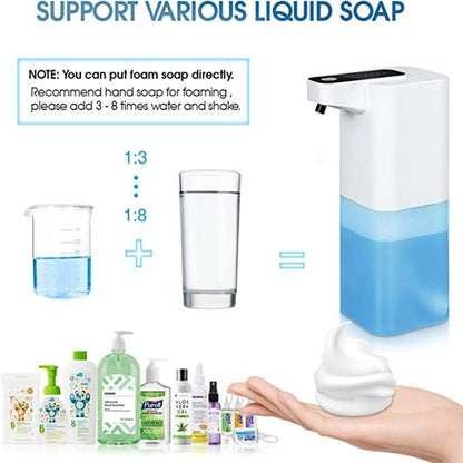 Hand Foam Liquid Soap Dispenser Automatic Soap Dispensers For Bathroom Touchless Dish Soap Dispenser Electric Hand Free Automatic Foaming Hand Soap Dispenser Touchless Soap Dispenser USB Rechargeable Automatic Soap Dispenser For Bathroom Kitchen