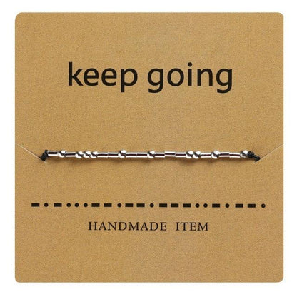 Handmade Beads Black String Bracelet With I Love You Lettering Cardboard Creative Charm Jewelry Couples Matching Bracelets Gifts For Couples Mom Daughter Best Friend 16-25cm