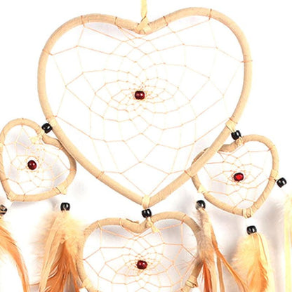 Handmade Dream-catcher Traditional Heart Dream Catching Ornaments Feather Ornaments Wall Car Hanging Wind Chimes Ornaments Home Hanging Room Birthday Decoration For Mom Pendants Ornaments