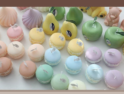 Handmade Lovely Macaron Candle Macaron Candles Scented Candle Cute Handmade Aromatherapy Candles Gifts For Women Home Decor Candle Scented Candles Aromatherapy Wedding Home Decoration Scented Candles INS Shooting Props
