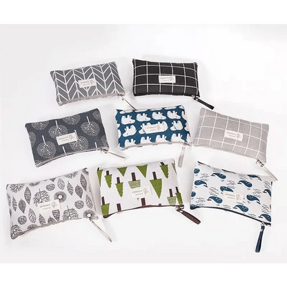 Handmade Retro Pencil Case Large Capacity Stationary Case Cool Stylish Printed Pouch For Office