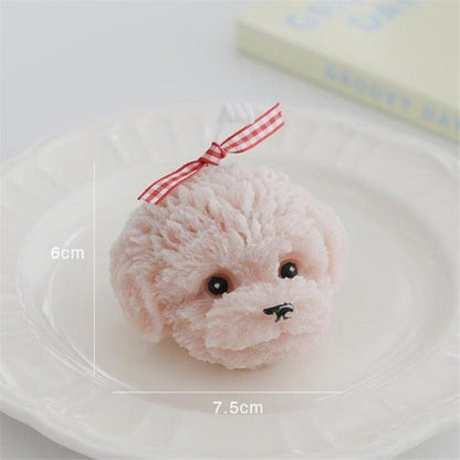 Handmade Scented Candles Creative Teddy Dog Candles Cute Bear Birthday Candles Bear Shaped Cool Candles Scented Funky Candles Aesthetic Candles Birthday Cake Decoration Cake Topper Decor For Baby ShoweAromatherapy Teddy Bear Shape Candle Gift