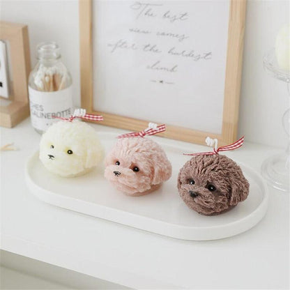 Handmade Scented Candles Creative Teddy Dog Candles Cute Bear Birthday Candles Bear Shaped Cool Candles Scented Funky Candles Aesthetic Candles Birthday Cake Decoration Cake Topper Decor For Baby ShoweAromatherapy Teddy Bear Shape Candle Gift