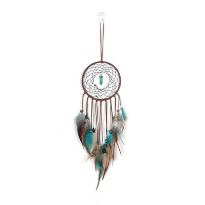 Handmade White Feather Dream Catcher Wind Chimes Hanging Ornaments Ceiling Decor Room Dream Net  Hanging Craft Gift Car Ornament Ribbons Feathers Wrapped Lights For Bedroom Decor Wedding Decorations