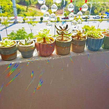 Hanging Crystal With Ball Prism Rainbow Maker Tree of Life Decor For Garden Window Rainbow Maker with Chain for Easy Hanging Outdoor Home Kids Room Window