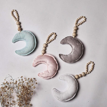 Hanging Nordic Wooden Beads Ornament Double Star Moon Kids Room Decoration Baby Crib Tent Hanging Pendant Wall Decor Photography Props Baby Mobile For Crib Moon and Stars Baby Nursery Ceiling Crib Mobile Kids Room Hanging Decor