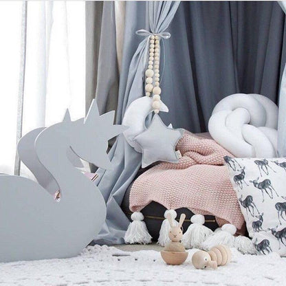 Hanging Nordic Wooden Beads Ornament Double Star Moon Kids Room Decoration Baby Crib Tent Hanging Pendant Wall Decor Photography Props Baby Mobile For Crib Moon and Stars Baby Nursery Ceiling Crib Mobile Kids Room Hanging Decor