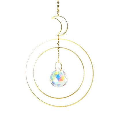 Hanging Sun Catcher Moon Light With Chain Pendant Ornament Crystal Balls  Catcher Wind-chime Rainbow Maker Crystal Hanging  Window Curtain Chandelier Outdoor Garden Home Decor Christmas Day Party Wedding Decoration