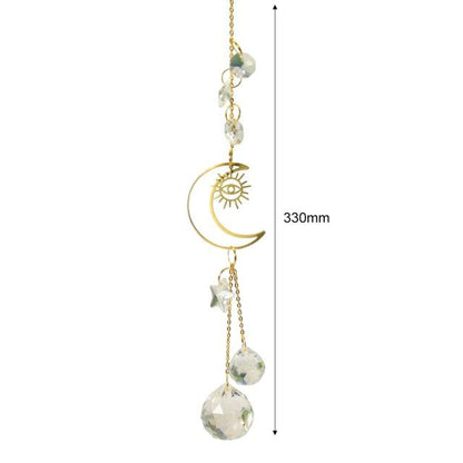 Hanging Sun Catcher Moon Light With Chain Pendant Ornament Crystal Balls  Catcher Wind-chime Rainbow Maker Crystal Hanging  Window Curtain Chandelier Outdoor Garden Home Decor Christmas Day Party Wedding Decoration