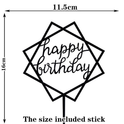Happy Birthday Cake Topper Gold Cake Topper Acrylic Cake Topper Happy Birthday Cake Topper Cake Decoration Acrylic Letter Cake Toppers Party Supplies Happy Birthday Black Cake Decorations