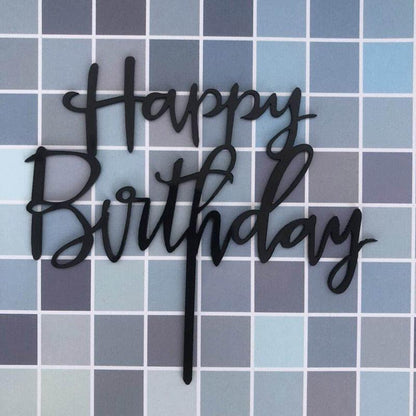 Happy Birthday Cake Topper Gold Cake Topper Acrylic Cake Topper Happy Birthday Cake Topper Cake Decoration Acrylic Letter Cake Toppers Party Supplies Happy Birthday Black Cake Decorations