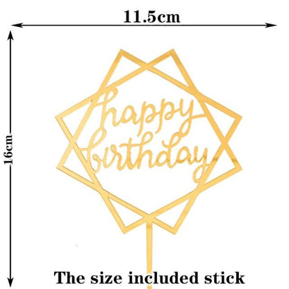 Happy Birthday Cake Topper Gold Cake Topper Acrylic Cake Topper Happy Birthday Cake Topper Cake Decoration Acrylic Letter Cake Toppers Party Supplies Happy Birthday Black Cake Decorations