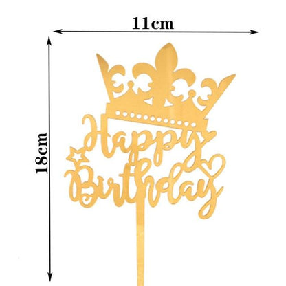 Happy Birthday Cake Topper Gold Cake Topper Acrylic Cake Topper Happy Birthday Cake Topper Cake Decoration Acrylic Letter Cake Toppers Party Supplies Happy Birthday Black Cake Decorations