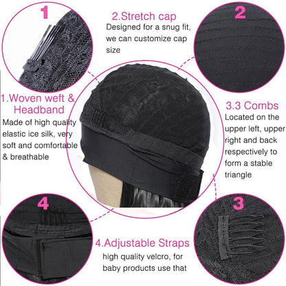 Headband Wigs Synthetic Straight Short Bob Synthetic Wig for Black Women Easy to Wear Wigs For Black Women Cosplay Wigs For Women Gifts for girlfriends