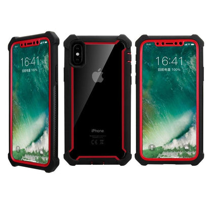 Heavy Duty Shockproof Phone Case For iPhone 14 13 12 Soft Transparent Back Cover Full-Body Clear Bumper Case with Built-in Screen Protector For iPhone