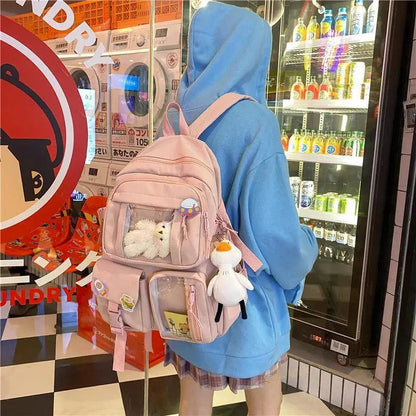 High Quality Nylon Large Capacity Waterproof Backpack For Female And Girls - Trendy College/Schoolbag