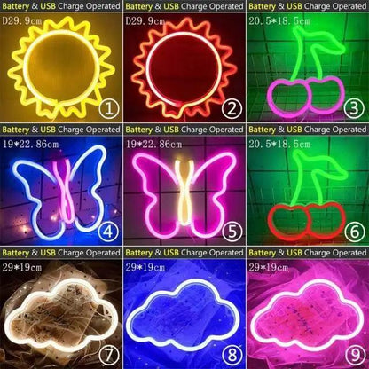 High Quality Wholesale LED Neon Night Light Sign Wall Art Sign Night Lamp Xmas Birthday Gift Wedding Party Wall Hanging Neon Lamp Home Decor