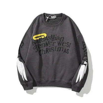 Hip-Hop Printed Sweatshirts Men  High Pullovers Couple Street Casual Sweatshirts Letter Print Men Women Sweatshirt Stylish Printed Cool Design Warm Winter Sweatshirt For Men Women