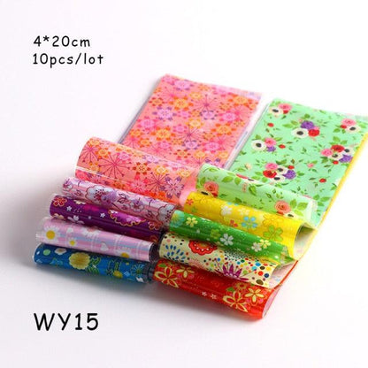 Holographic Nail Foil Transfer Set Sticker Decal Nail Art Foils Designer Marble Nail Decoration Sliders Wraps Manicure  Women Kids Girls Manicure Decoration Nail Art Supplies 3D Self-Adhesive Nail Decals Designer Nail Stickers for Acrylic Nails