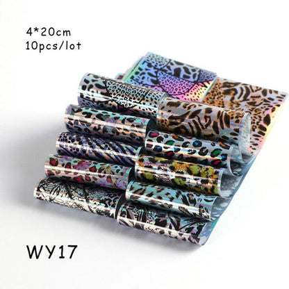 Holographic Nail Foil Transfer Set Sticker Decal Nail Art Foils Designer Marble Nail Decoration Sliders Wraps Manicure  Women Kids Girls Manicure Decoration Nail Art Supplies 3D Self-Adhesive Nail Decals Designer Nail Stickers for Acrylic Nails