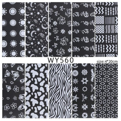 Holographic Nail Foil Transfer Set Sticker Decal Nail Art Foils Designer Marble Nail Decoration Sliders Wraps Manicure  Women Kids Girls Manicure Decoration Nail Art Supplies 3D Self-Adhesive Nail Decals Designer Nail Stickers for Acrylic Nails