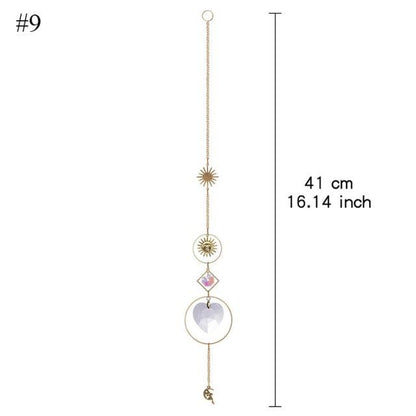 Home Decor Crystal Sun-catchers Window Pendant Hanging Curtain Wind-chimes Light Catcher Star Moon Pendant Rainbow Wind Chime Prisms Wind Chime Hanging Ornaments For Garden Home Christmas Decorations Gift