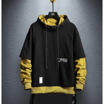 Hooded Sweatshirts Mens Letter Print Hoodies Streetwear Hip Hop Pullover Hoodie Men's Hooded Sweatshirt Men's Contrast Color Patchwork Hooded Sweatshirt Long Sleeve Pocket Jacket