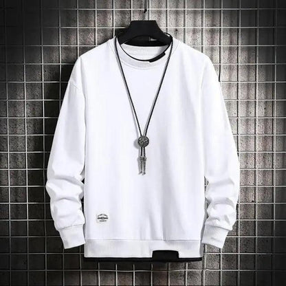 Hot New Spring Autumn Solid Color Casual Men Sweatshirts Men Fashion Mens Casual Sweatshirts Hoodie Men Two Pieces O-Neck Sweatshirt