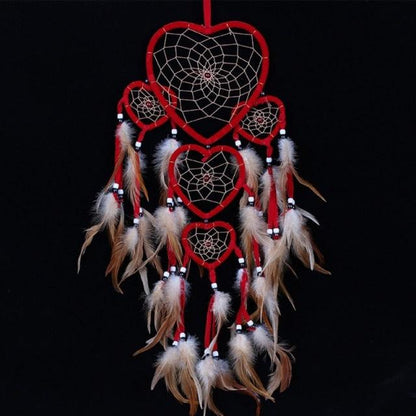 Indian Wolf Dream Catcher With Brown Feathers Dream-catcher Bead Beautiful Home Hanging Decoration Fashion Handmade Ornament Gift Wall Decor For Bedroom Festival Celebration Boho Moon Dream Catcher