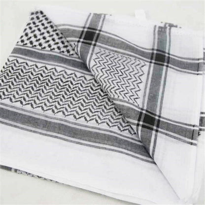 Islamic Men Traditional Costumes Men Plaid Hat Head Scarf Turban Muslim Hijabs Ramadan Pray Caps Unisex Scarves Tassel Desert Arab Keffiyeh Shawl Scarf Military Shemagh Tactical Desert Keffiyeh Head Neck Scarf Arab Wrap with Tassel