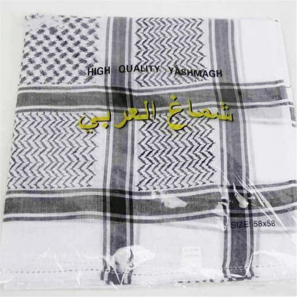 Islamic Men Traditional Costumes Men Plaid Hat Head Scarf Turban Muslim Hijabs Ramadan Pray Caps Unisex Scarves Tassel Desert Arab Keffiyeh Shawl Scarf Military Shemagh Tactical Desert Keffiyeh Head Neck Scarf Arab Wrap with Tassel
