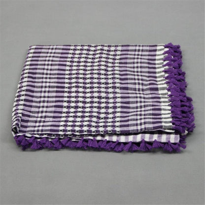 Islamic Men Traditional Costumes Men Plaid Hat Head Scarf Turban Muslim Hijabs Ramadan Pray Caps Unisex Scarves Tassel Desert Arab Keffiyeh Shawl Scarf Military Shemagh Tactical Desert Keffiyeh Head Neck Scarf Arab Wrap with Tassel